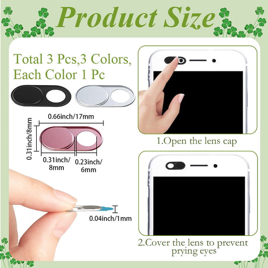 Sliding Webcam Covers in Aluminum Alloy, Three-Piece Set in Three Colors - Image 2