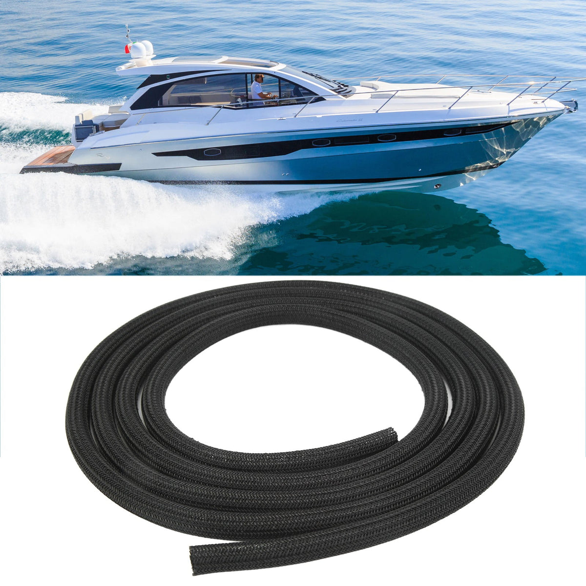 Self-Wrapping Cord Sleeve in Black, 10 Foot Length at Half-Inch Diameter - Image 6