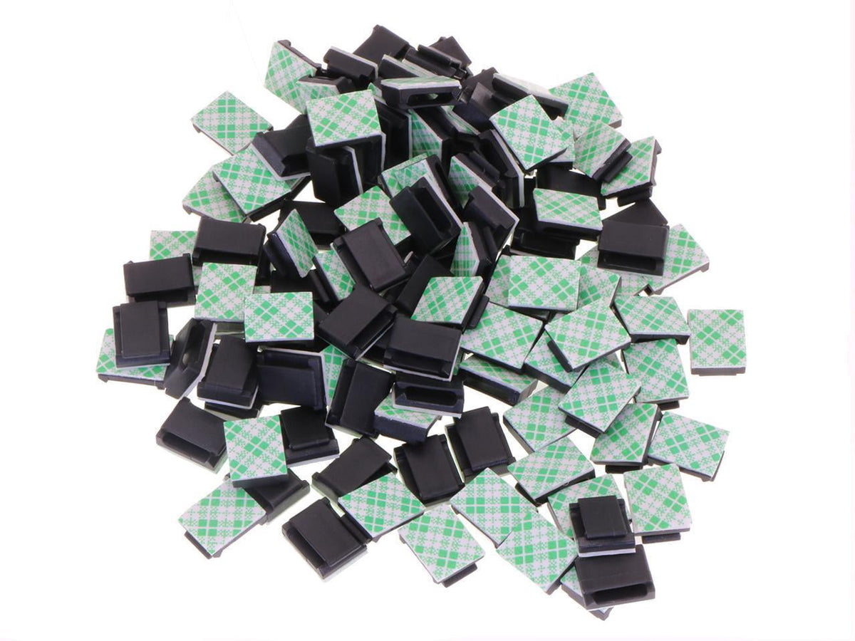 Adhesive Cable Clips, Set of 100 in Black for Flat Network and Low-Voltage Wire - Image 6