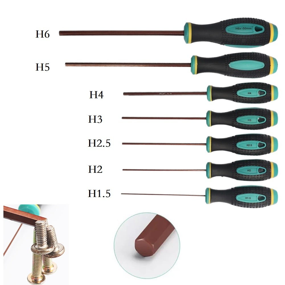 Hex Shaft Screwdriver with Magnetic Tip and Non-Slip Grip, H1.5 to H6 - Image 5