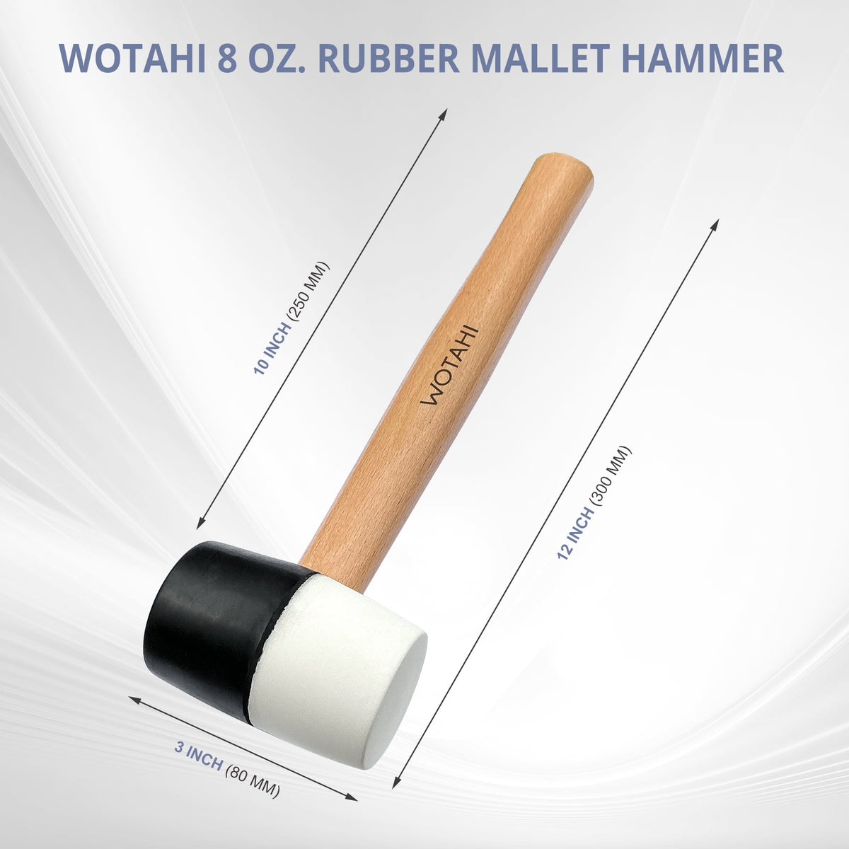 Rubber Mallet, 8 Ounce Double-Faced Head on a 10 Inch Hardwood Handle - Image 6