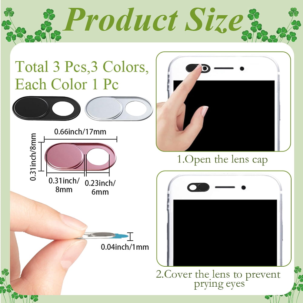 Sliding Webcam Covers in Aluminum Alloy, Three-Piece Set in Three Colors - Image 2