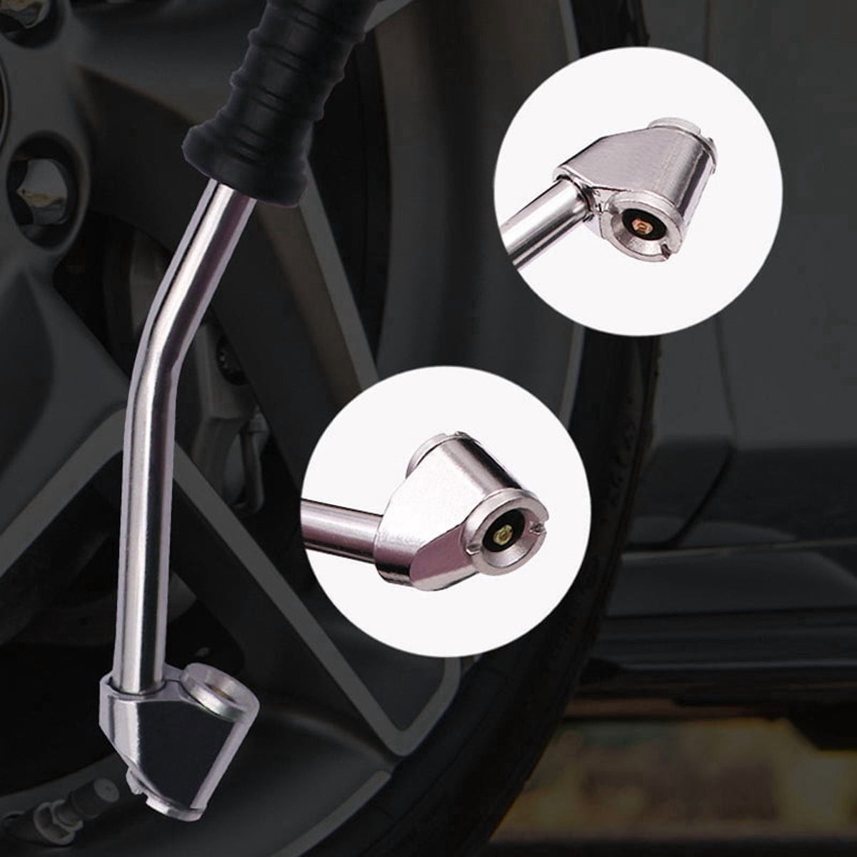 Tire Inflator with Mechanical Pressure Gauge and Long-Reach Elbow - Image 4