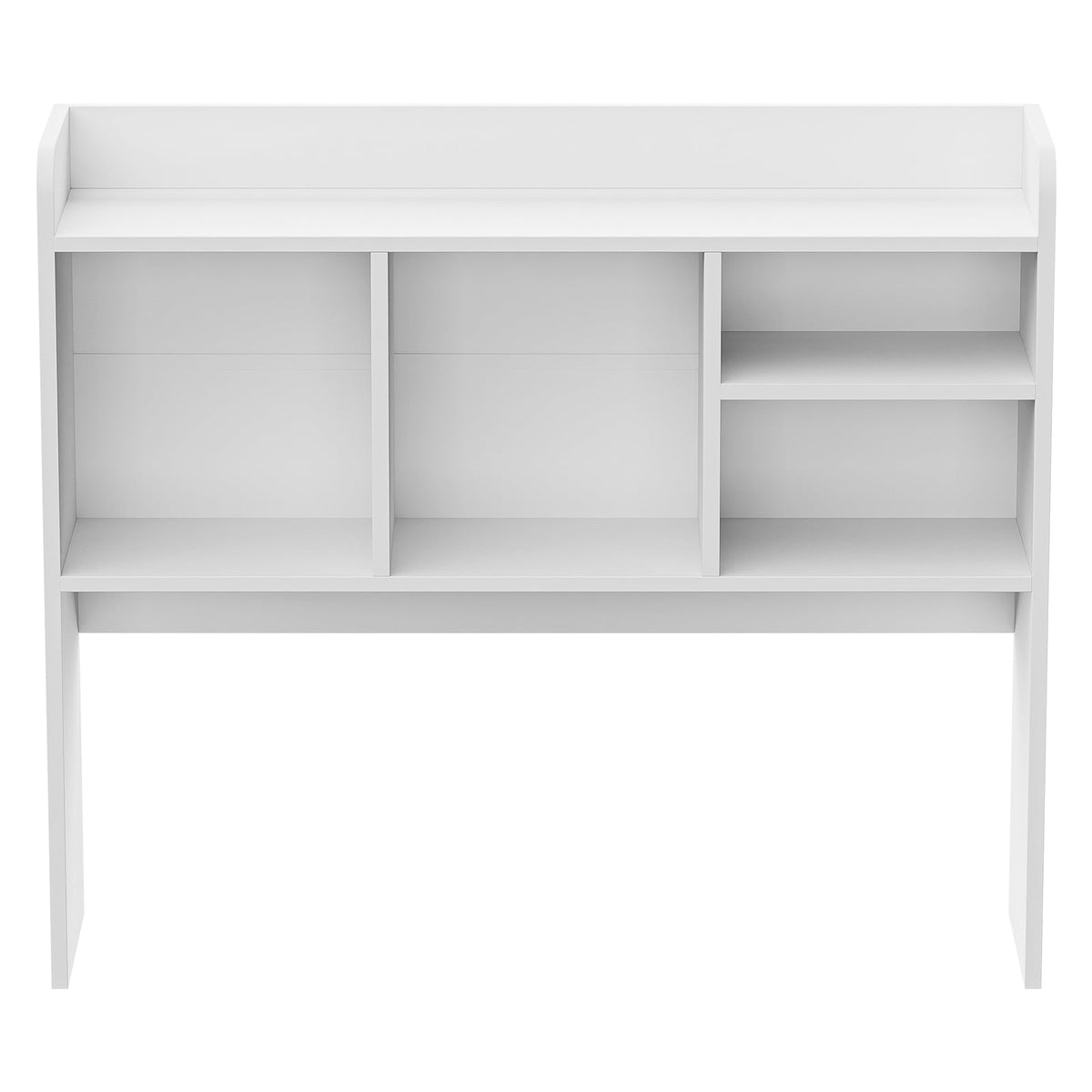 Two-Tier Desktop Hutch with Four Shelves in White Wood Finish, 37 Inches Wide - Image 5