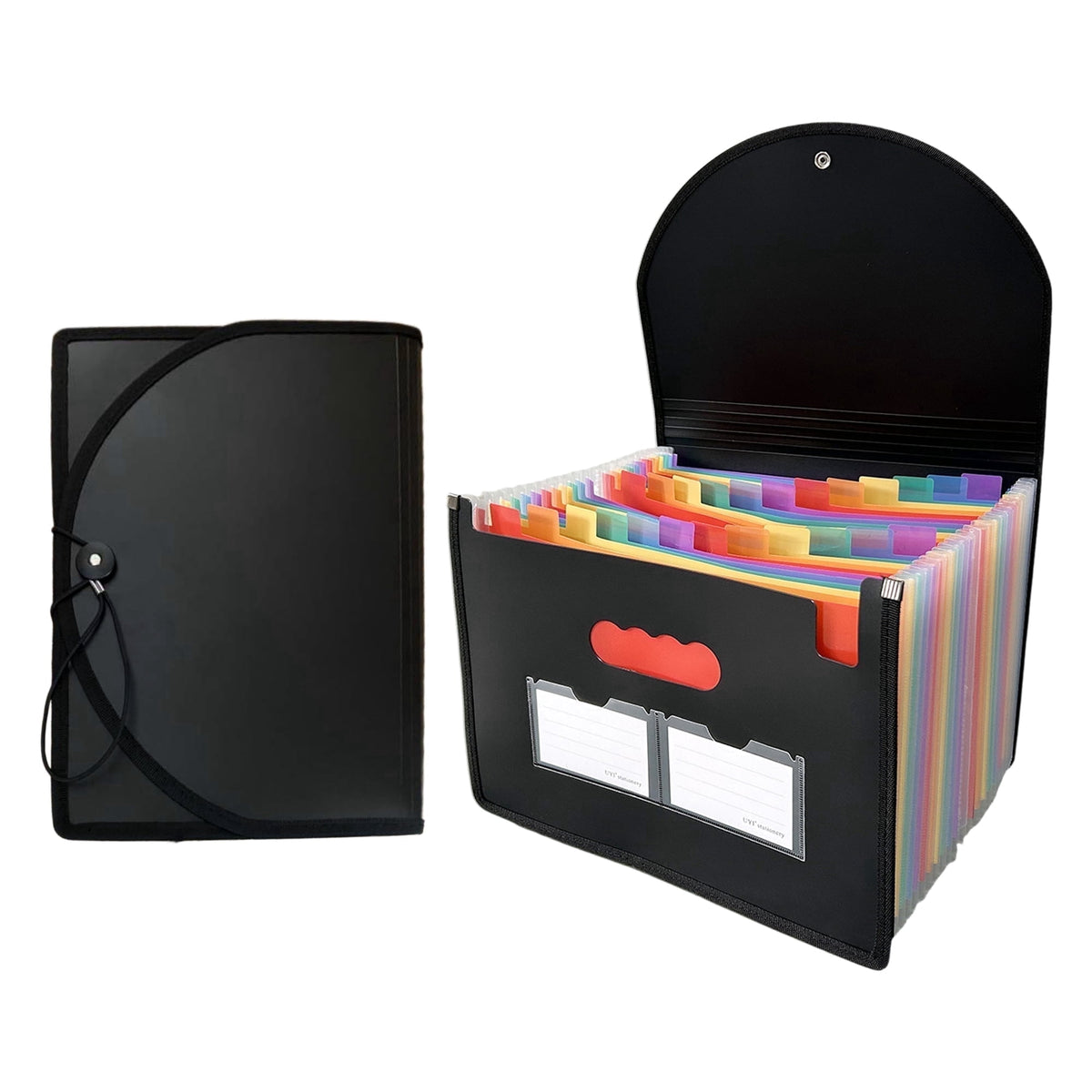 Accordion File Folder with 25 Labeled Pockets for Letter and A4 Papers