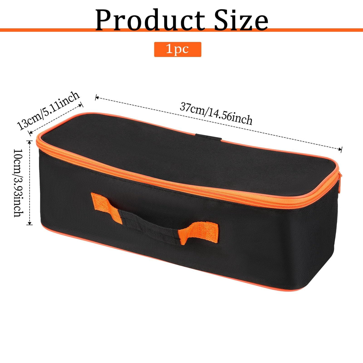Wide-Mouth Zip Tool Bag in Water-Resistant Fabric, 14.56 Inches Long - Image 2