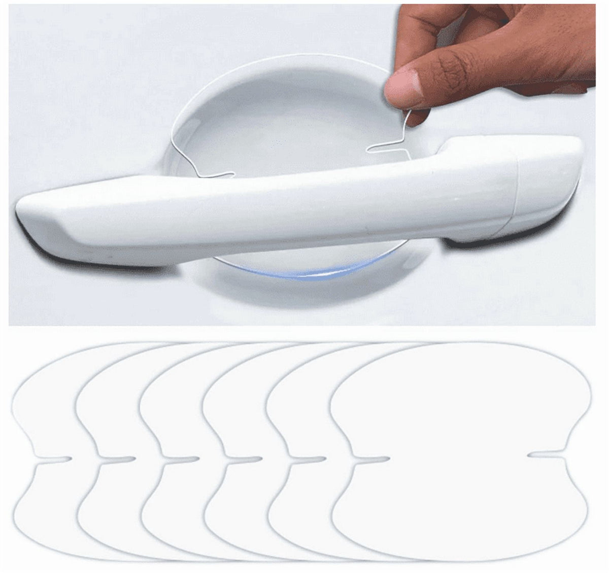 Door Handle Cup Protectors, Set of 10 Clear Films Against Scratches - Image 2