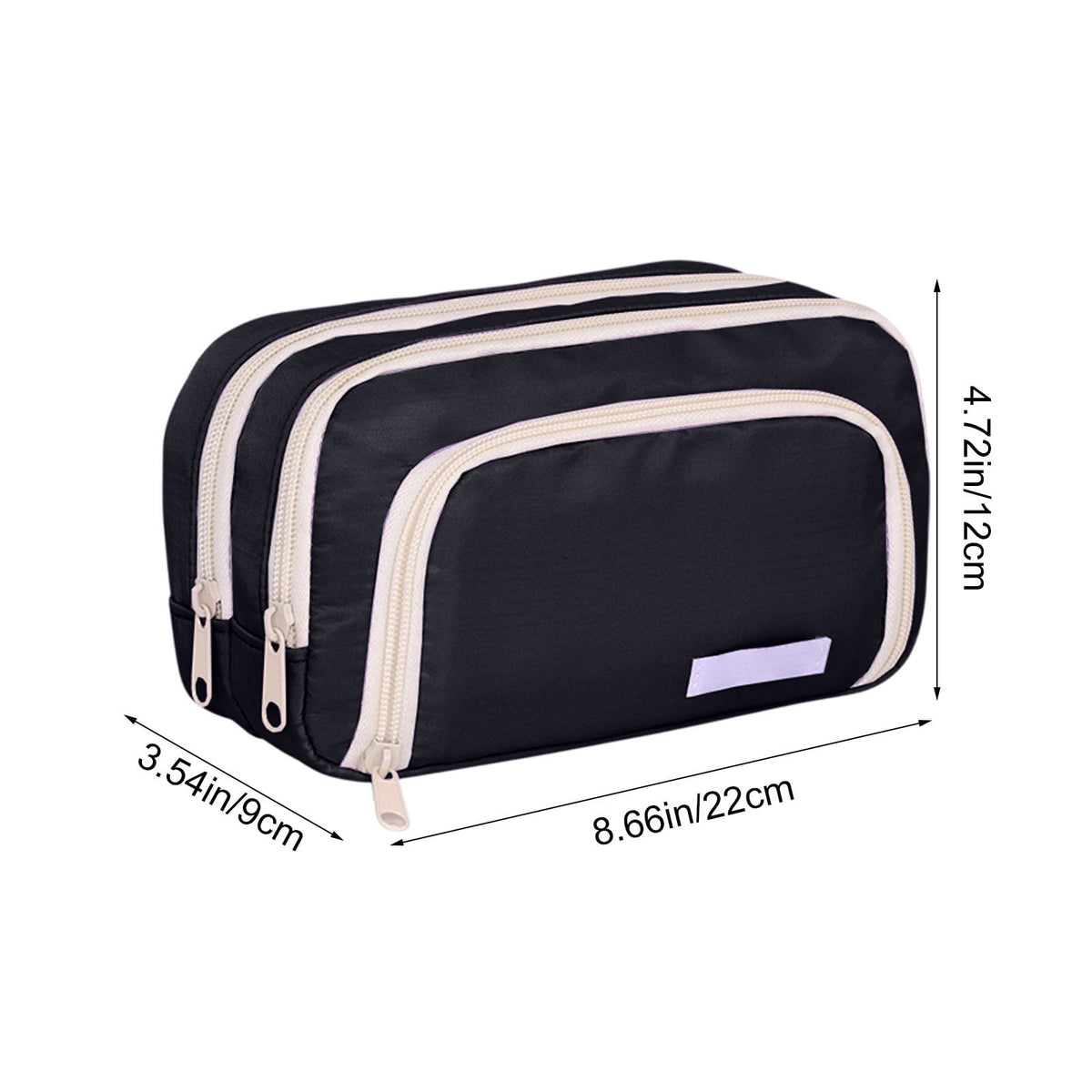 Multi-Layer Zip Pencil Pouch in Canvas for Pens, Markers and Stationery - Image 3