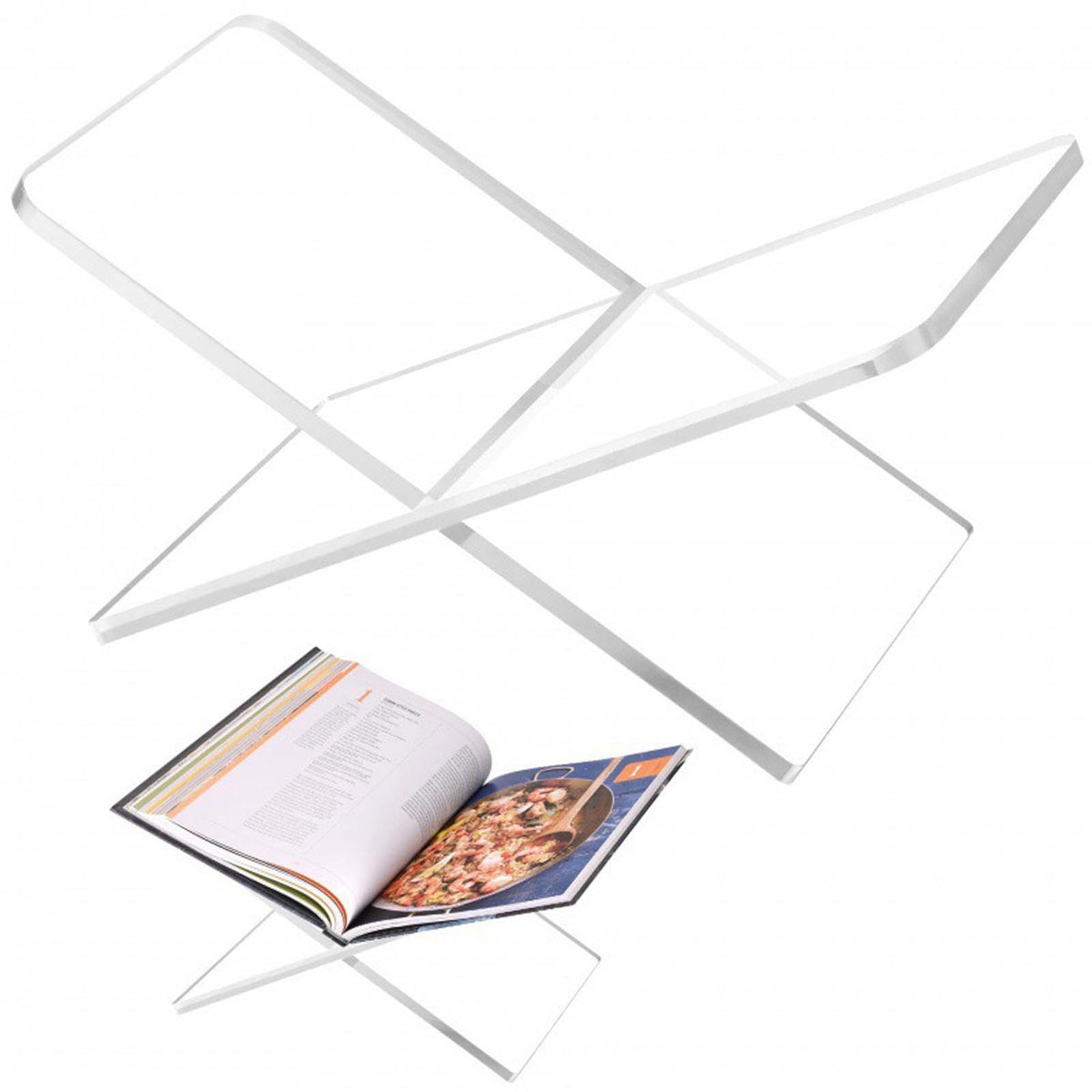 Clear Acrylic Book Stand, Two-Piece Slot-Together Easel for Cookbooks - Image 3