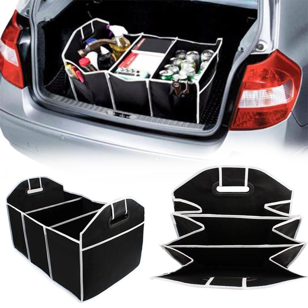 Folding Trunk Organizer with Three Compartments and Outer Pockets - Image 3