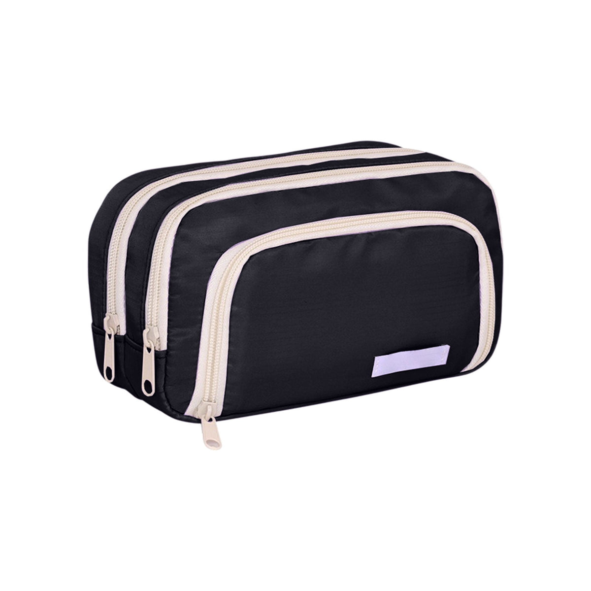 Multi-Layer Zip Pencil Pouch in Canvas for Pens, Markers and Stationery