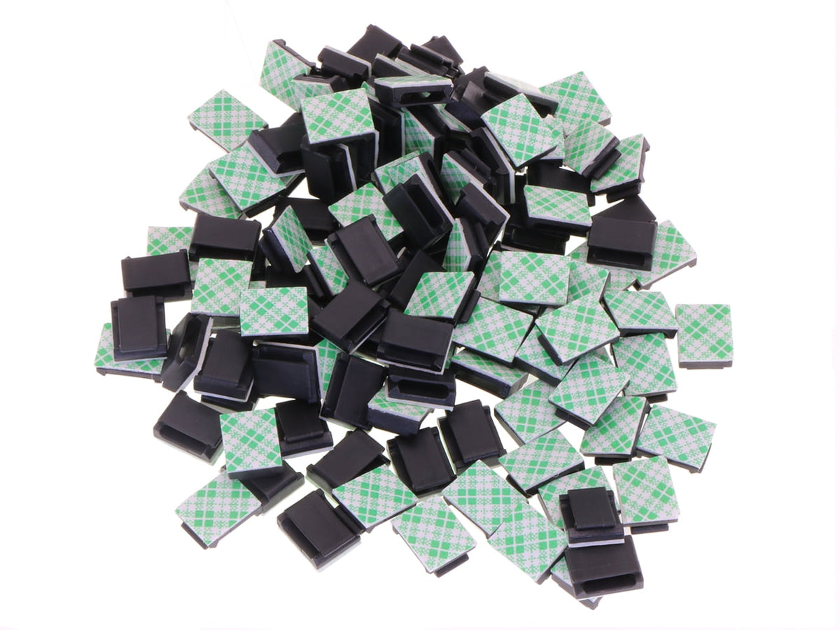 Adhesive Cable Clips, Set of 100 in Black for Flat Network and Low-Voltage Wire - Image 2