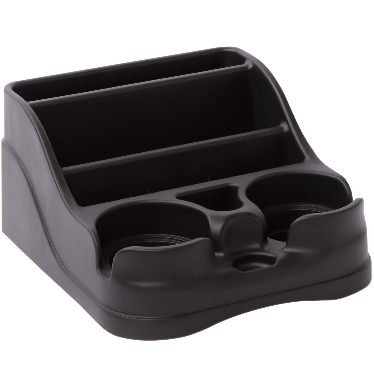 Mini Center Console Organizer with Cup Holders and Seat Belt Mounting Slots