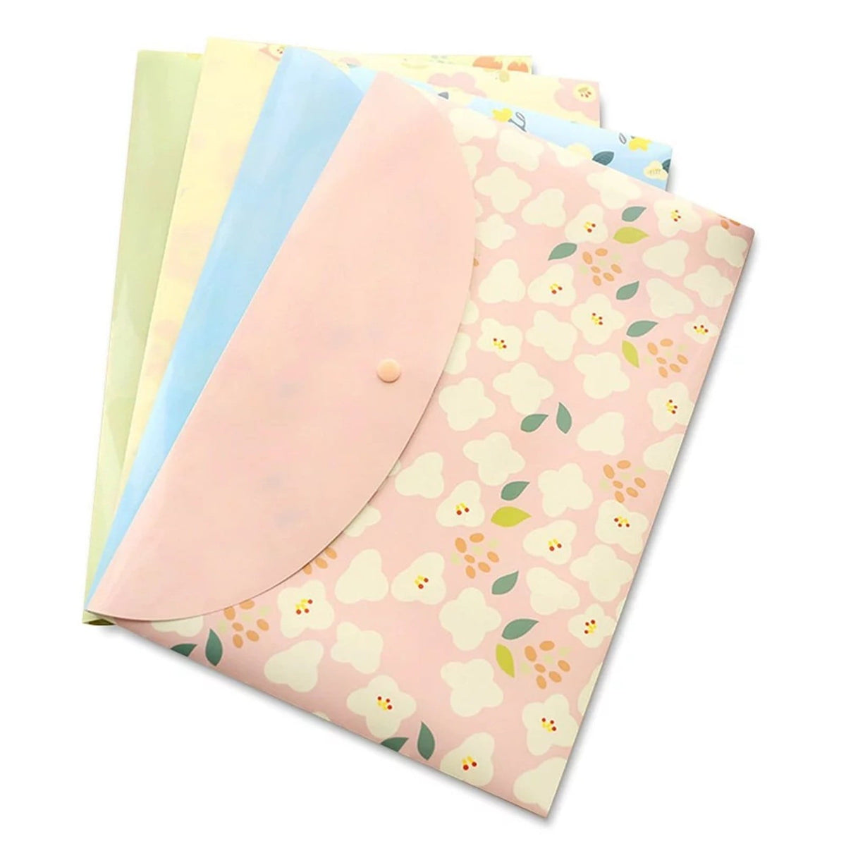 Clear Snap-Button Document Envelope in Letter Size, Single Folder