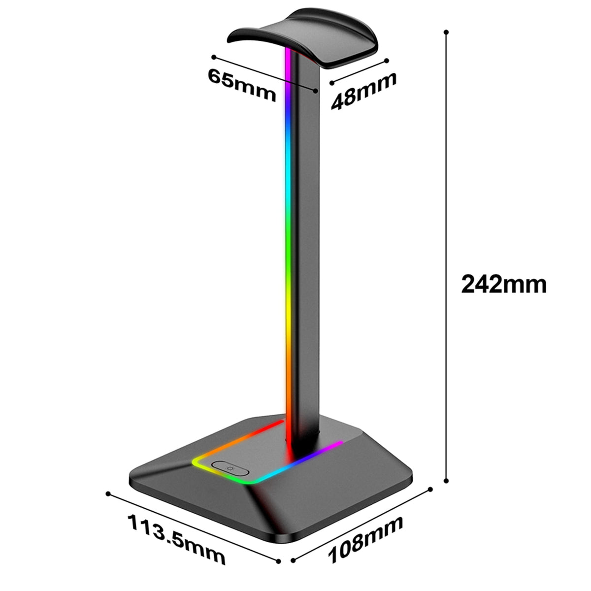Aluminum Headphone Stand with Seven Lighting Modes and Two Charging Ports - Image 4