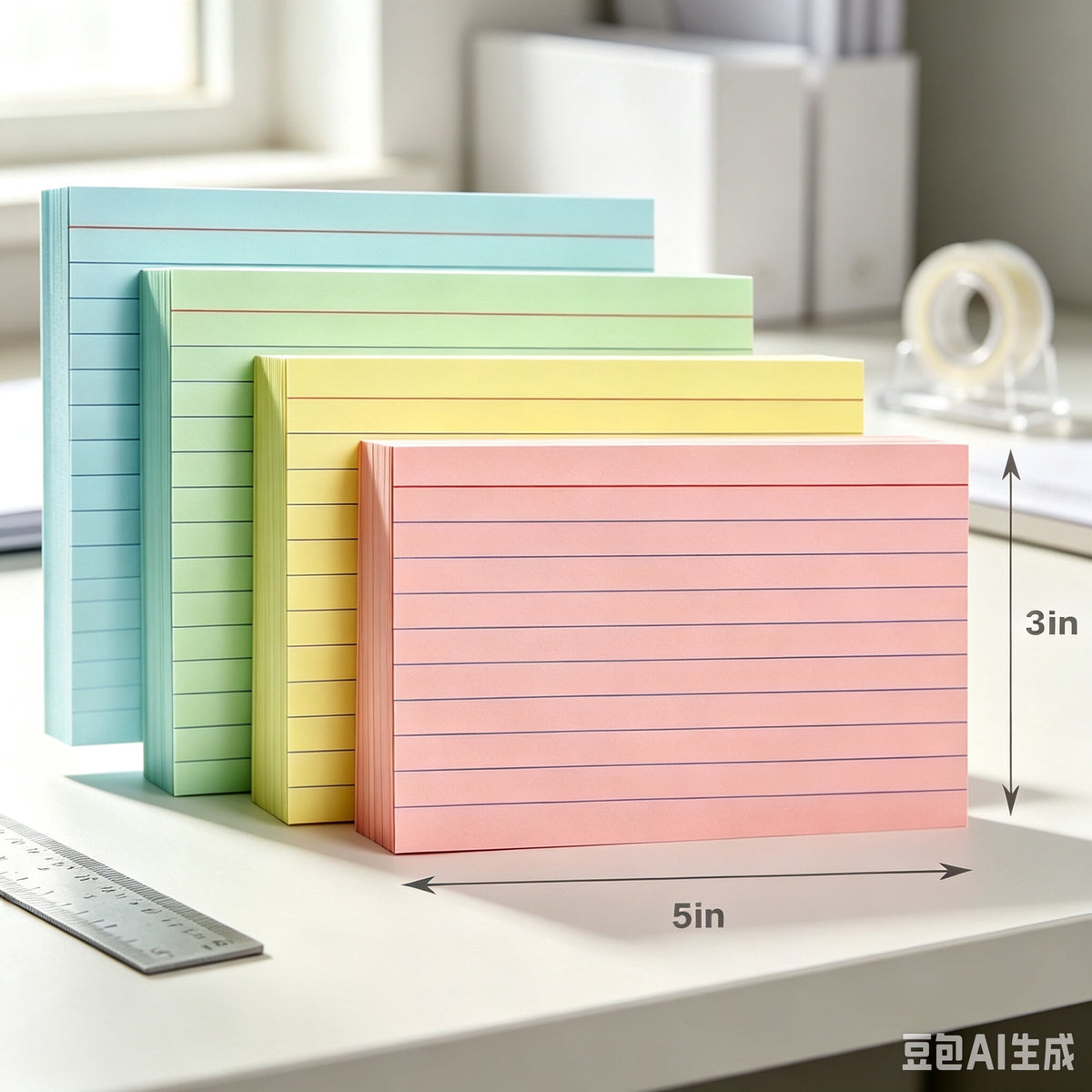 Ruled Index Cards in Four Colors, 200 Sheets at 3 by 5 Inches - Image 6