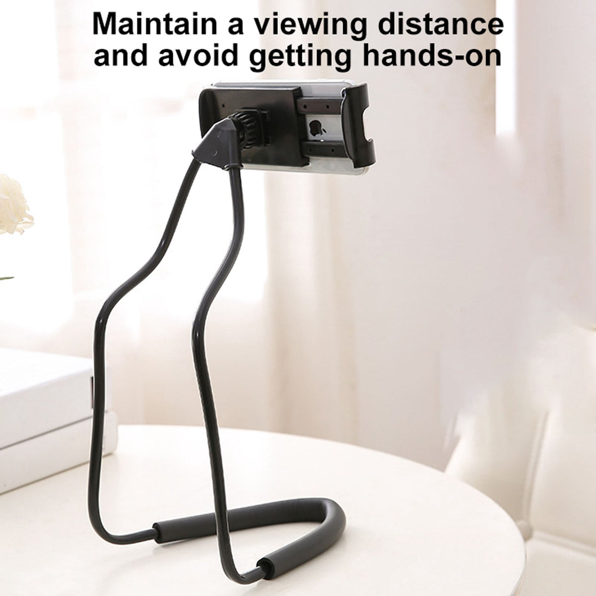 Hands-Free Neck Phone Holder with Padded Band and 360-Degree Clamp - Image 4