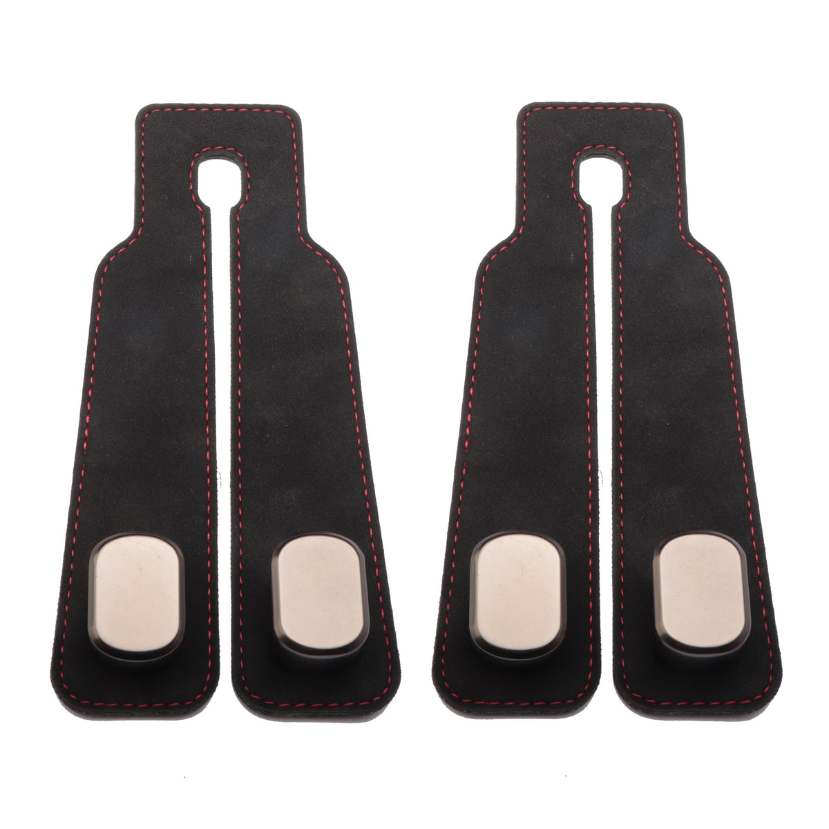 Headrest Hooks for Car Seats, Double Hook Design in Leather and Metal
