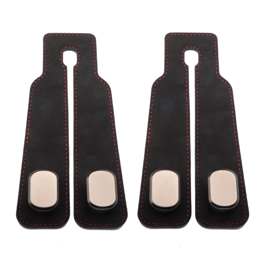 Headrest Hooks for Car Seats, Double Hook Design in Leather and Metal