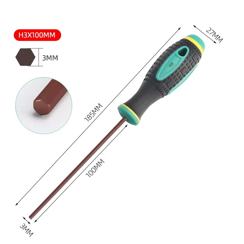 Hex Shaft Screwdriver with Magnetic Tip and Non-Slip Grip, H1.5 to H6 - Image 4
