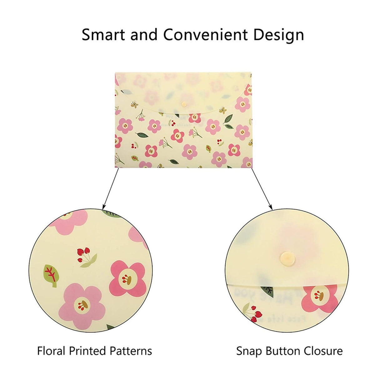 Clear Snap-Button Document Envelope in Letter Size, Single Folder - Image 4
