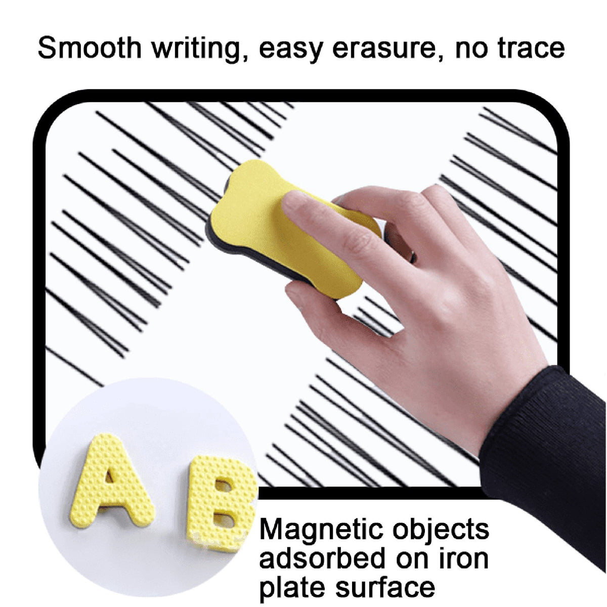 Double-Sided Magnetic Dry-Erase Board, 8 by 11 Inches in Black - Image 3