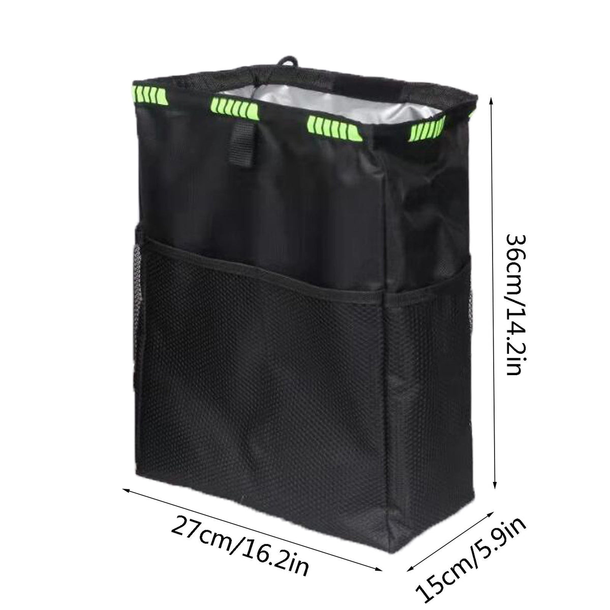 Hanging Car Trash Bag, 3.5 Gallon Capacity with Four Outer Pockets - Image 4
