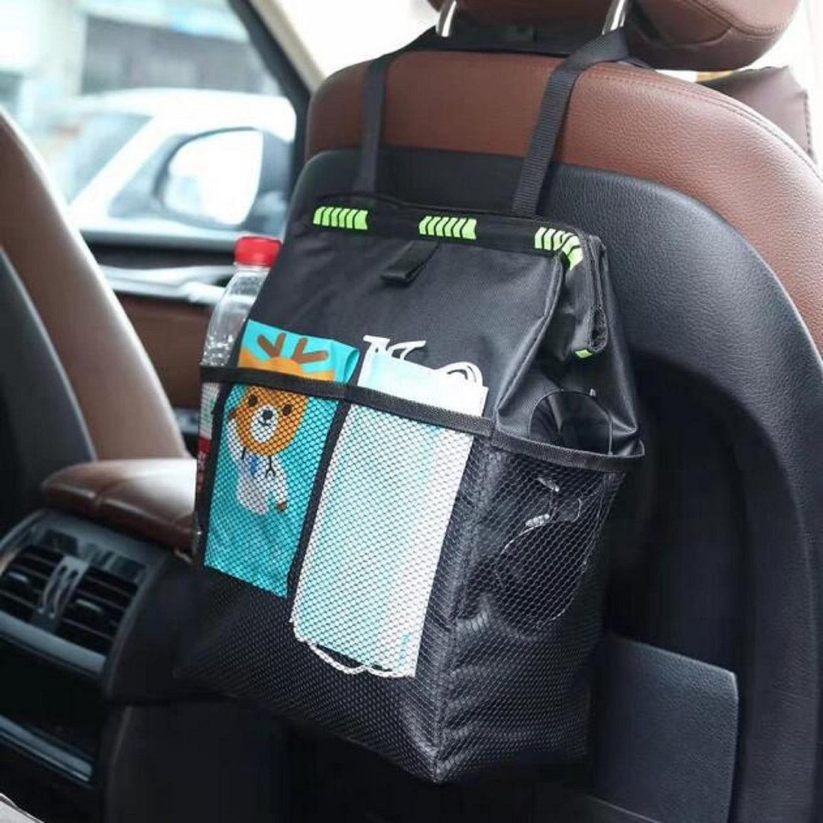 Hanging Car Trash Bag, 3.5 Gallon Capacity with Four Outer Pockets - Image 6