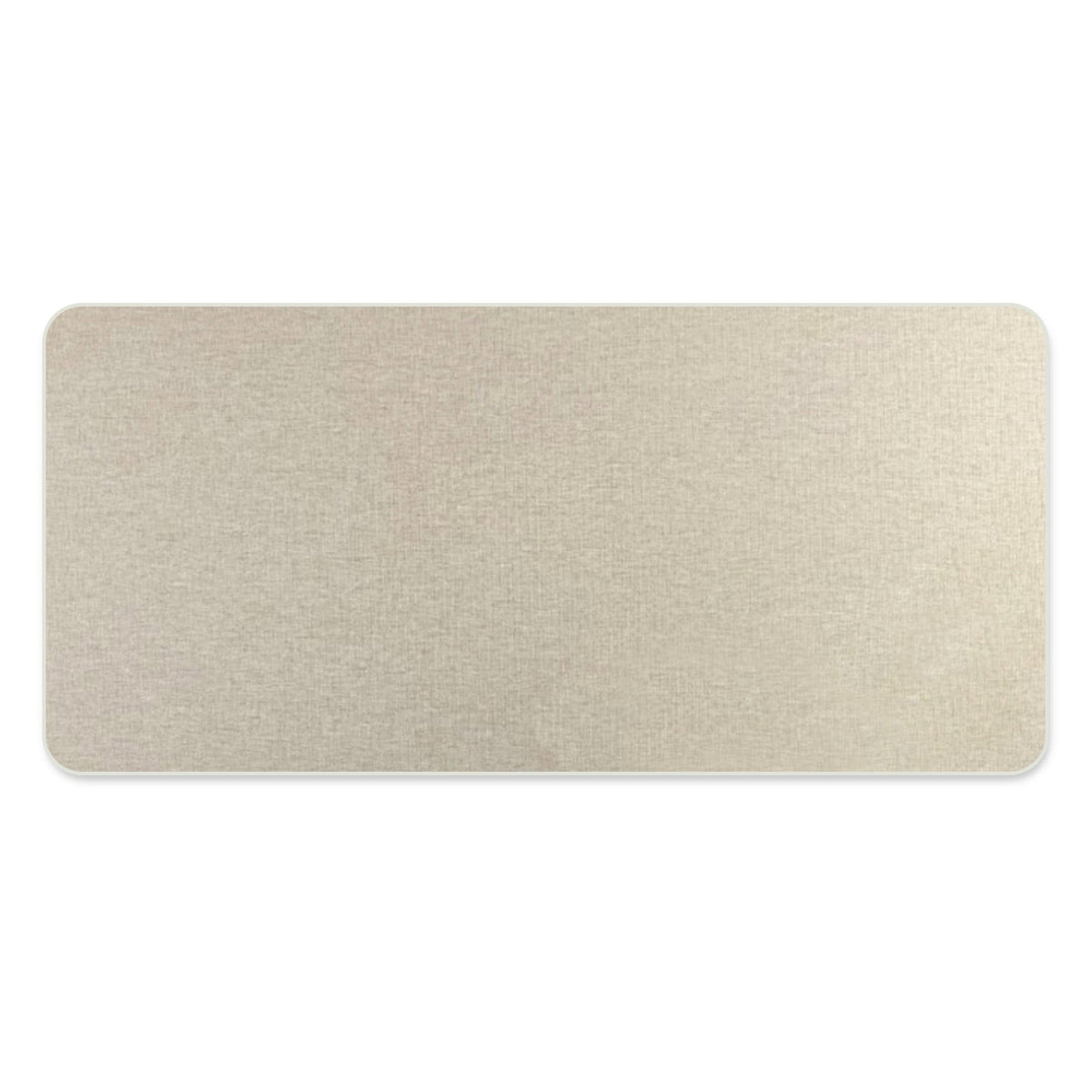 Linen-Texture Desk Mat in Beige, 35.4 by 15.75 Inches, Water-Resistant