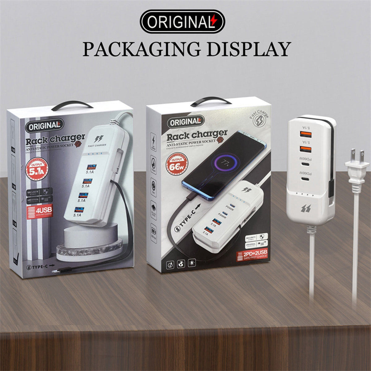 Four-Port USB Charging Station, 66 W Total Output for Phones and Tablets - Image 5