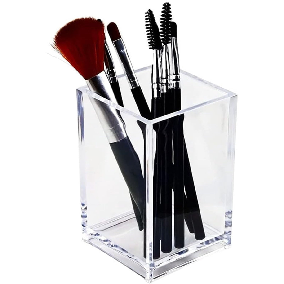 Three-Compartment Acrylic Desk Cup for Pens, Pencils and Brushes - Image 4