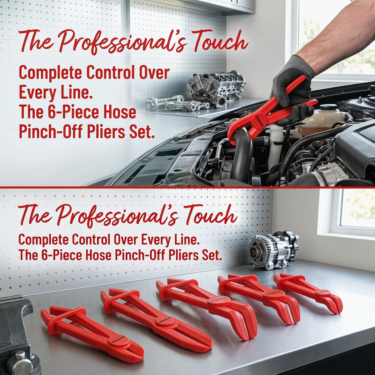 Hose Pinch-Off Pliers, Six-Piece Straight and Angled Set in Reinforced Nylon - Image 2