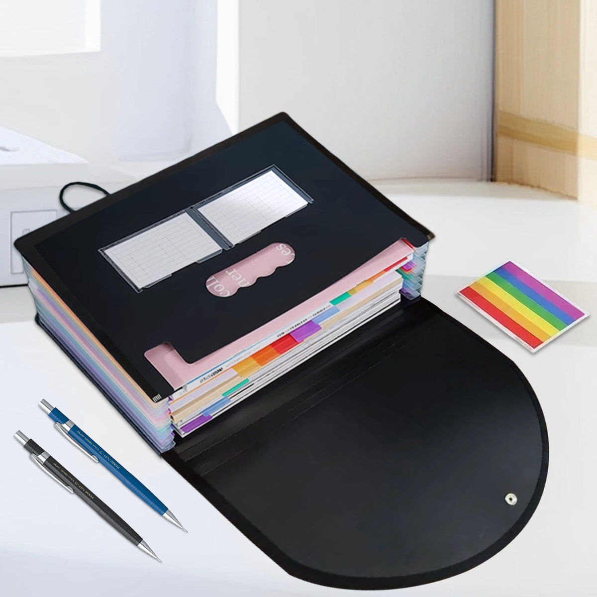 Accordion File Folder with 25 Labeled Pockets for Letter and A4 Papers - Image 2