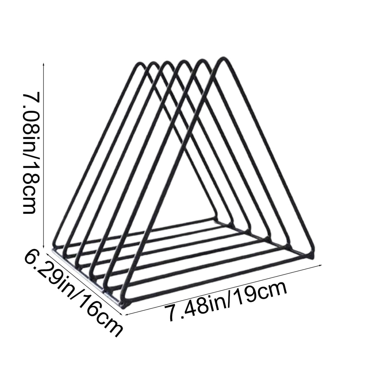 Triangular Iron Desk Rack with Five Slots for Files, Books and Magazines - Image 3