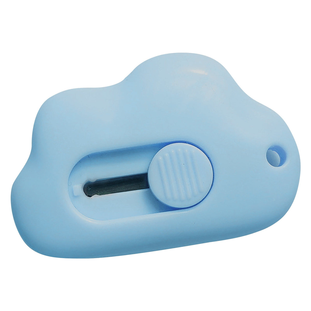 Cloud-Shaped Mini Box Cutter in Stainless Steel with Keyring Hole