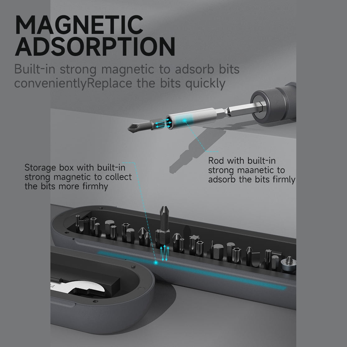 Ratcheting Screwdriver Set, 28 in 1 with Telescoping Shaft and 24 Precision Bits - Image 3