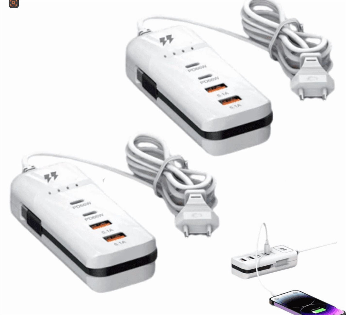 Four-Port USB Charging Station, 66 W Total Output for Phones and Tablets - Image 2