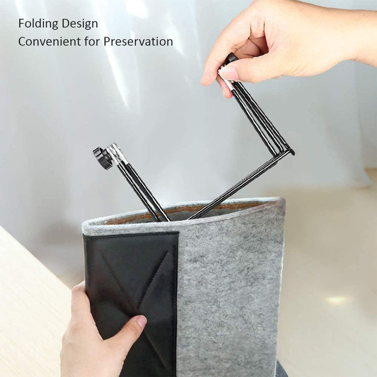 Metal Tablet Stand with 180-Degree Rotation and Multi-Angle Tilt, Folds Flat - Image 5