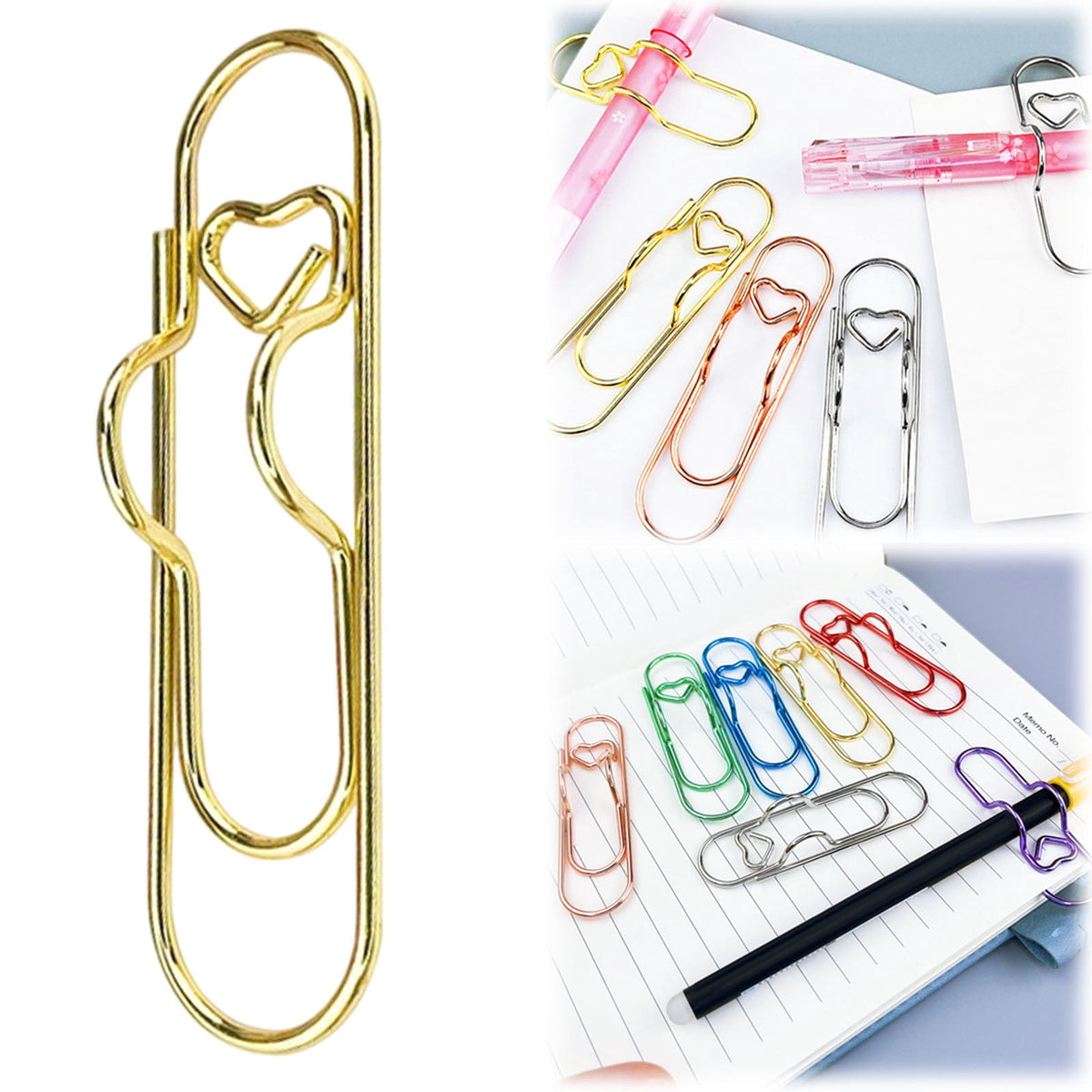 Heart-Shaped Metal Pen Clip for Notebooks, Journals and Planners - Image 2