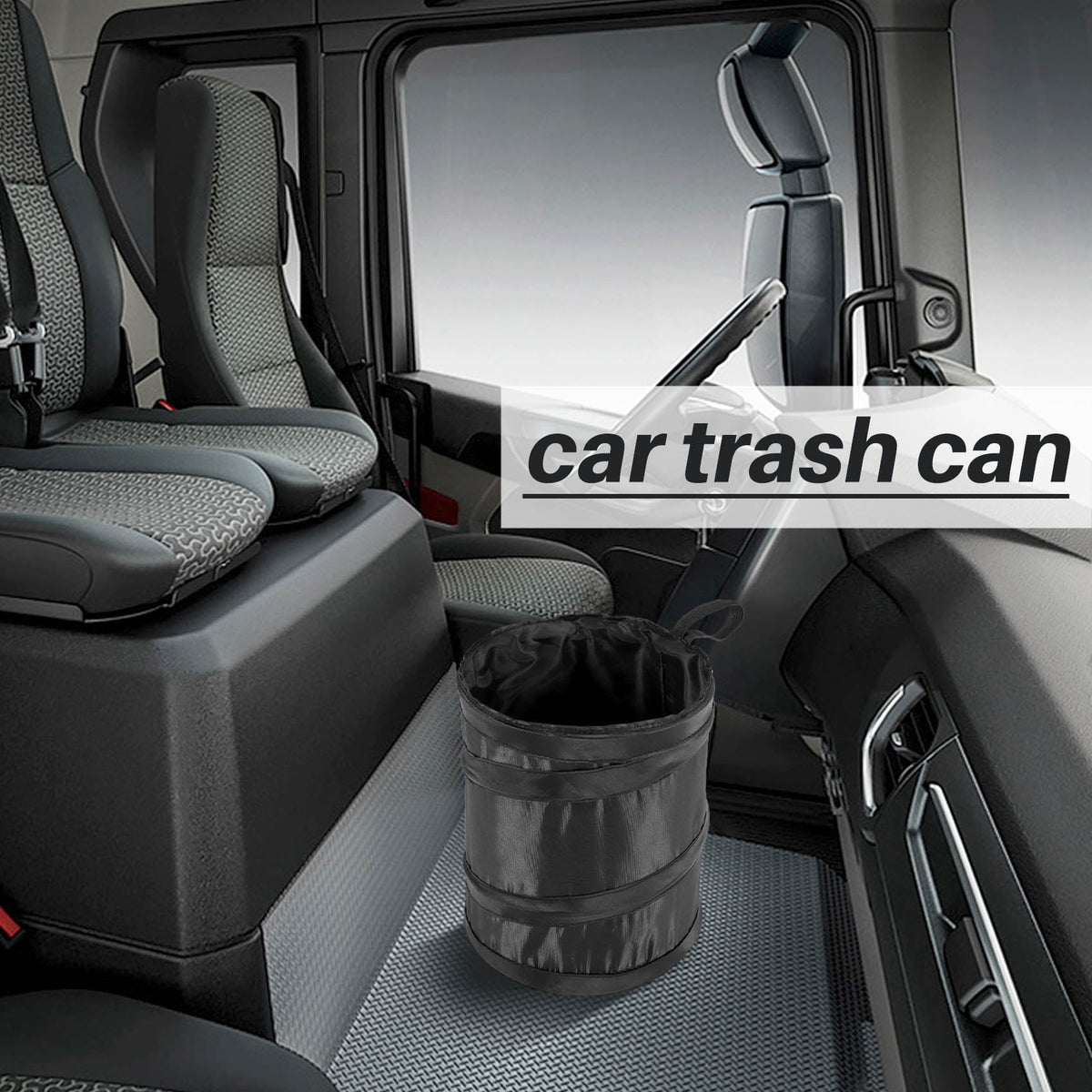 Car Trash Can in Water-Resistant Woven Fabric, Washable, 16 by 20 cm - Image 4