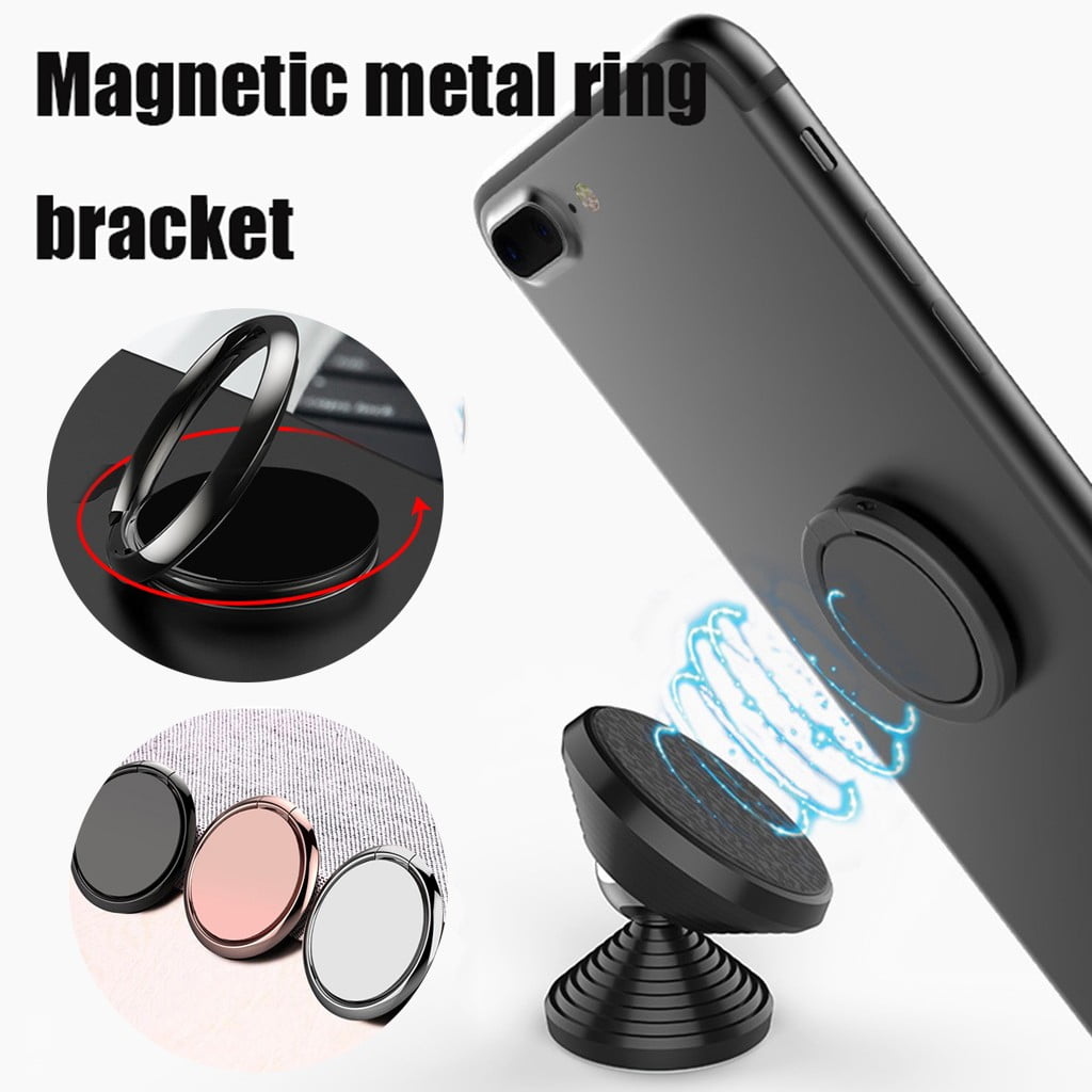 Metal Finger Ring Phone Grip in Red with Rotating Kickstand - Image 4
