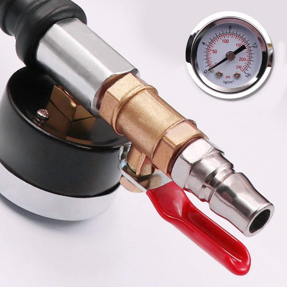 Tire Inflator with Mechanical Pressure Gauge and Long-Reach Elbow - Image 5