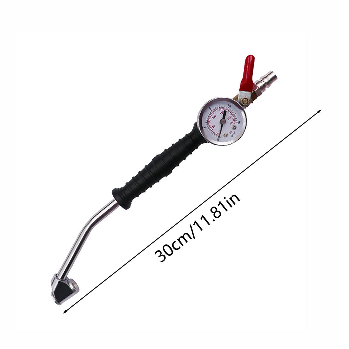 Tire Inflator with Mechanical Pressure Gauge and Long-Reach Elbow - Image 3