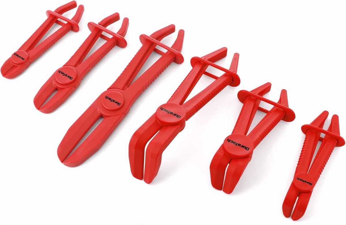 Hose Pinch-Off Pliers, Six-Piece Straight and Angled Set in Reinforced Nylon